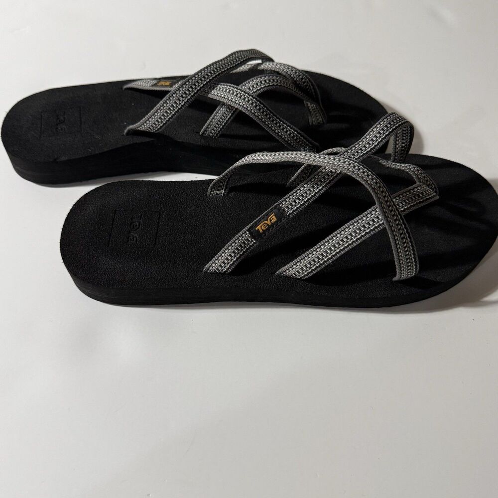 Teva Olowahu Flip Flops Women’s Size 9 – Black & Gray 6840 - Picture 4 of 7